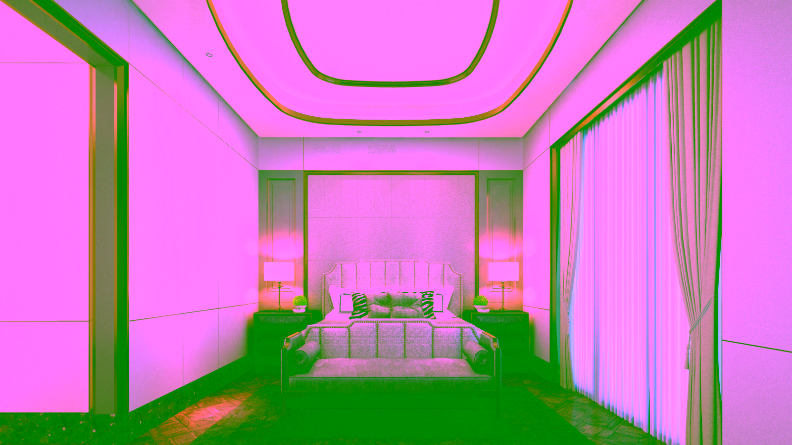 Luxury hotel bedroom interior