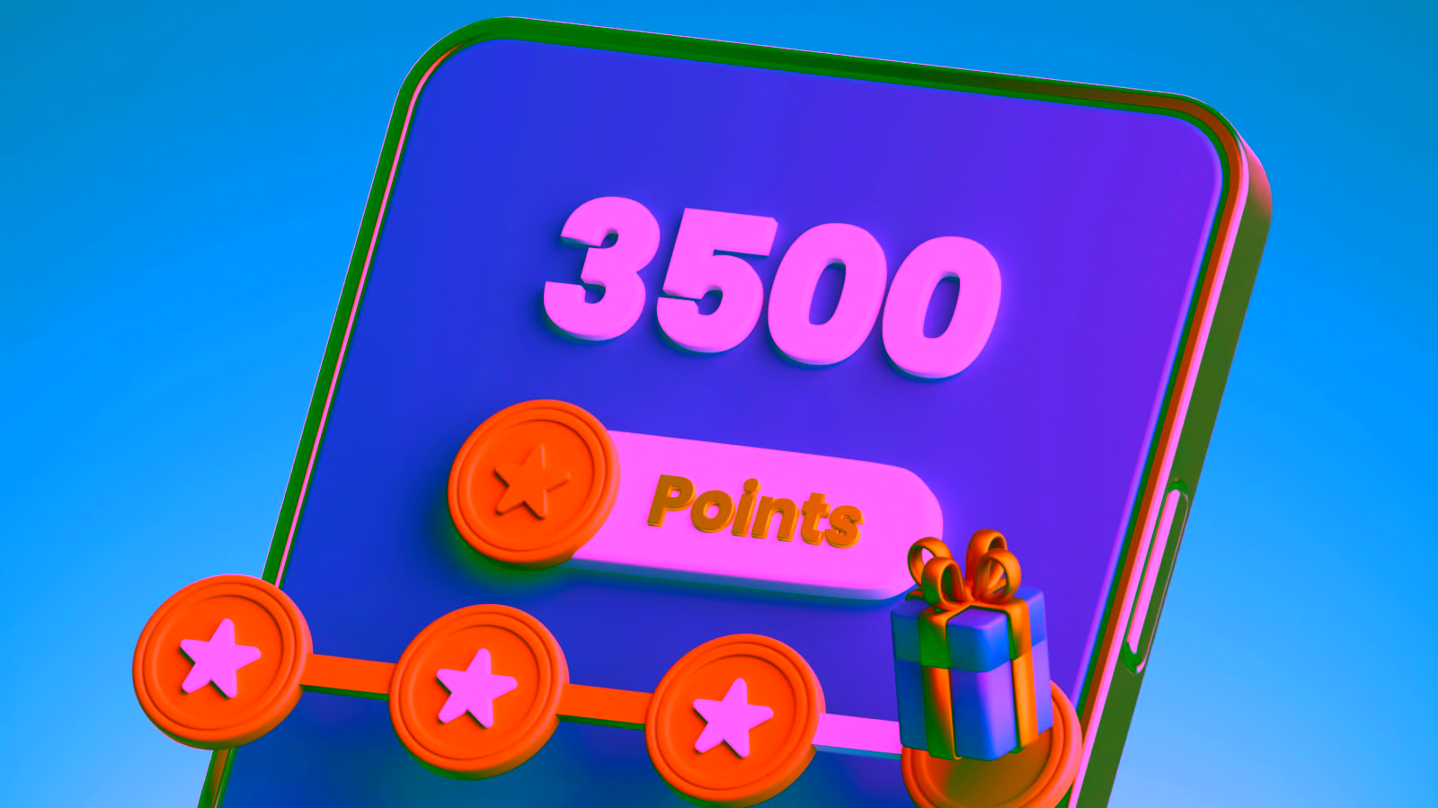 3500 reward points on phone screen