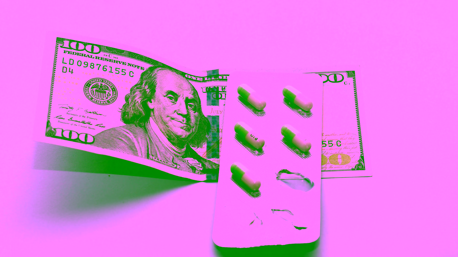 Prescription pills and cash representing FSA medical expenses