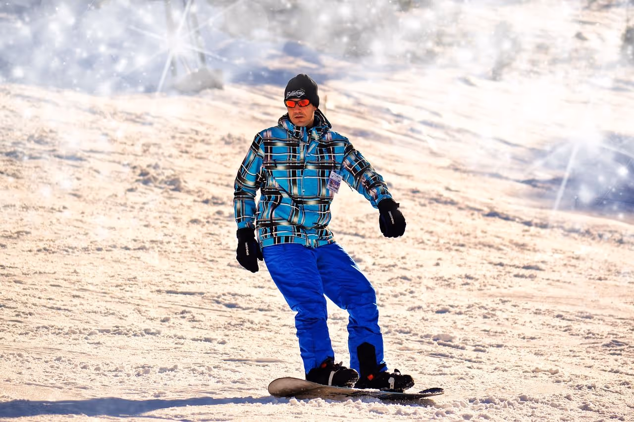 person riding a snowboard